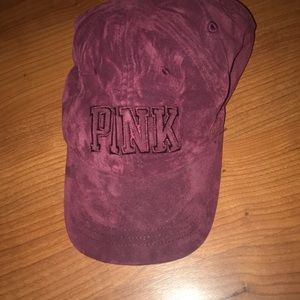 Velvet burgundy pink cap